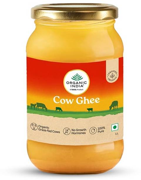 ORGANIC INDIA Pure Cow Ghee, Lab Tested on 600+ Parameters, Glass Bottle