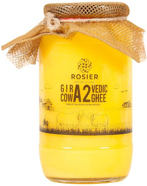 ROSIER A2 Cow Ghee, Traditional Bilona Method, Pure, Natural and Healthy Ghee Glass Bottle