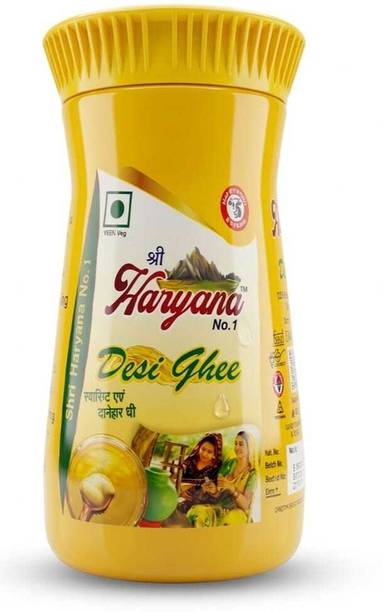 Shri Haryana No 1 Pure Desi Cow Ghee Traditional Bilona Style Rich Aroma & Grainy Texture Plastic Bottle