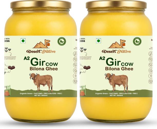 Desert Native A2 Gir Cow Vedic Bilona Cultured Ghee | Pure & Traditional Ghee Glass Bottle
