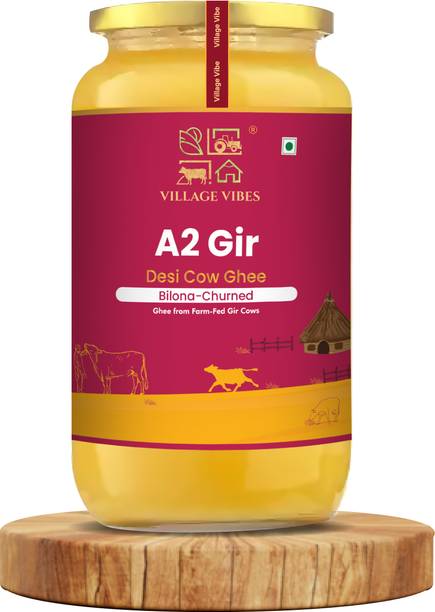 Village Vibes A2 Desi Gir Cow ghee Glass Bottle Ghee Glass Bottle