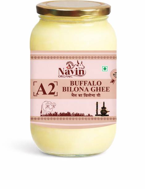 Navin Organic A2 Desi Buffalo Bilona Ghee, Made from Buffalo Milk Ghee Glass Bottle