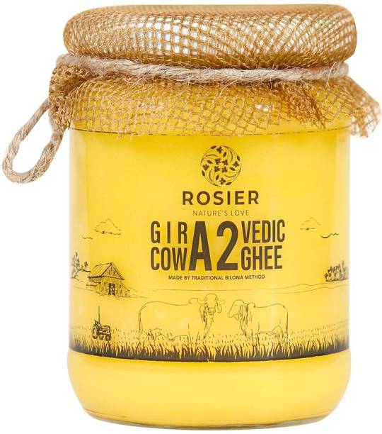 ROSIER A2 Cow Ghee, Traditional Bilona Method, Pure, Natural and Healthy Ghee Ghee Glass Bottle