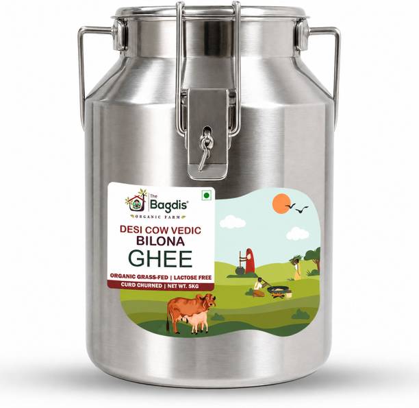 The Bagdis Vedic Ghee, Desi Cow's Pure A2 Ghee (5ltr) Bilona Ghee, Organic Desi Ghee Ghee Glass Bottle