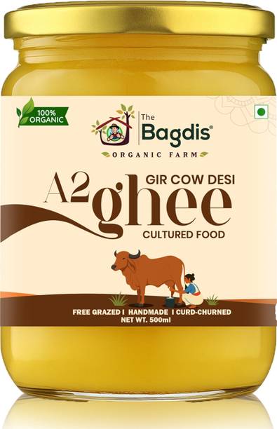 The Bagdis A2 Desi Gir Cow Ghee | Vedic Bilona Method | Grass-Fed | 100% Pure & Natural Ghee Glass Bottle