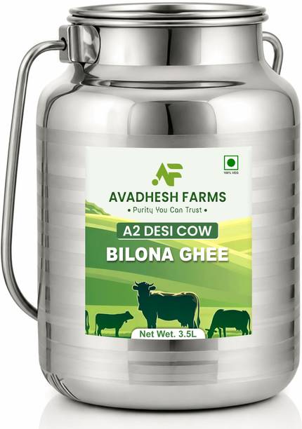 Avadhesh Farms A2 Desi Cow Ghee | Vedic Bilona Method | Grass-Fed | 100% Pure & Natural Ghee Ghee Tin