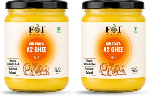FaithFoods Gir Cows A2 Ghee Glass Bottle