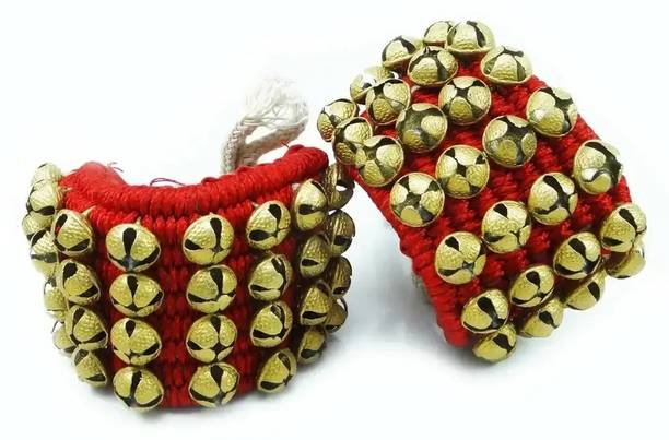 pranchi India India 4 Line Red Cloth Pad Brass Ghungroos Ghungroo Bells