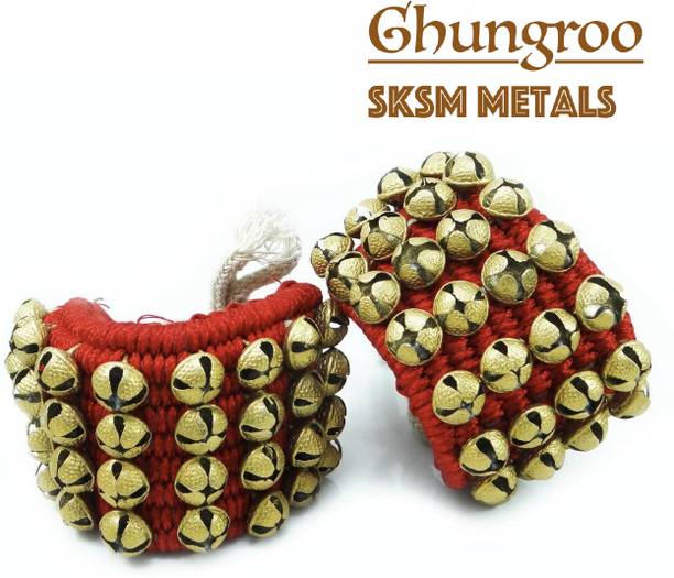 SKSM METALS Premium brass KSM005-(80) 4 Line Red Ghungroo Bells