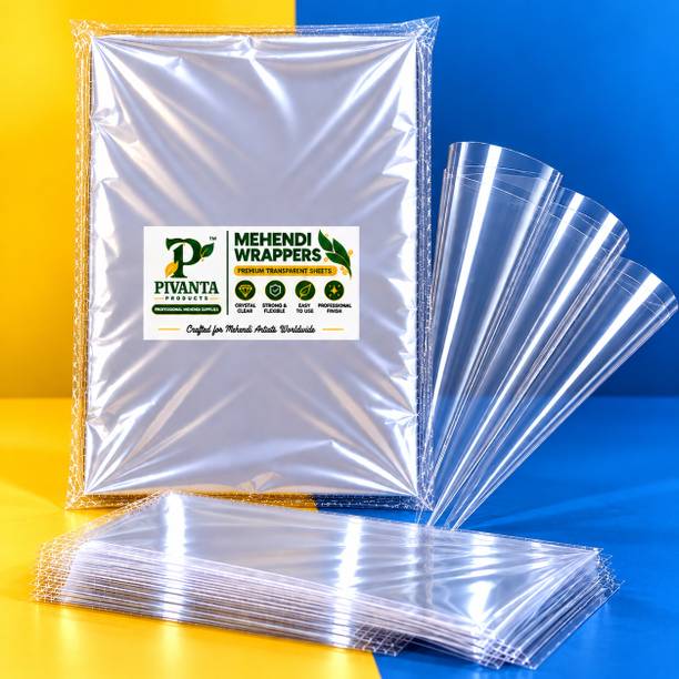 Pivanta Products 100Pcs-Transparent Pre-Cut Sheets09 NA Cellophane, Plastic Gift Wrapper