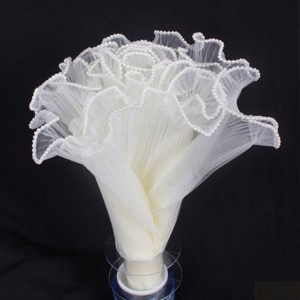 GeekArts Korean 4 Yard Pearl Yarn Wrinkled Wavy Flower Bouquet Gift Paper Net Gift Wrapper