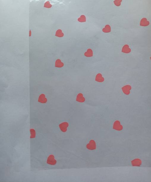 SaidDesign Pink Hearts Gfit Wrapping Sheet Printed Transparent Cellophane Sheets Pack of 10 Sheets 51x 61 cm Transparent Printed Cellophane sheets Gift Wrapper