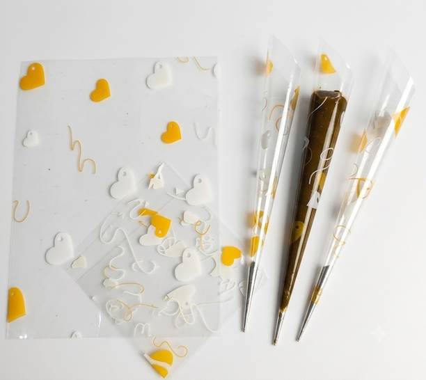 JBFHENNA Heart Print Cellophane Sheets for Henna Cones, Crafts and Packaging NA Sheet Gift Wrapper