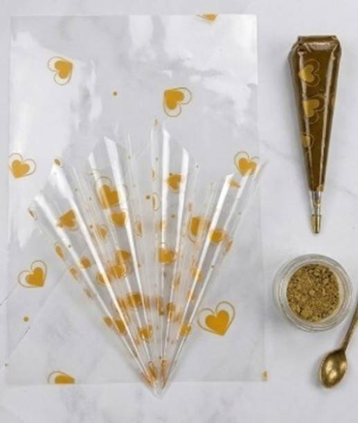 JBFHENNA Heart Print Cellophane Sheets for Henna Cones, Crafts and Packaging 100 Sheet Gift Wrapper