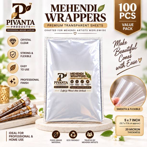 Pivanta Products Mehendi Wrappe100transprent30 NA Cellophane, Plastic Gift Wrapper