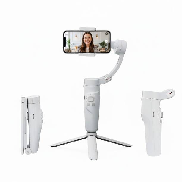 CAMVY M1 3-Axis Mobile Gimbal Smooth Stabilizer | Ideal for Vlogging & Reels Portable 3 Axis Gimbal for Mobile