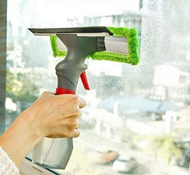 Shree Global 3 in 1 Plastic Easy Glass Spray Type Cleaning Brush Wiper Window Cleaner