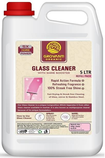 GROVANTI ORGANIC Disinfectant Glass Cleaner Liquid( Blossom Pink ) Concentrate Refill Pack