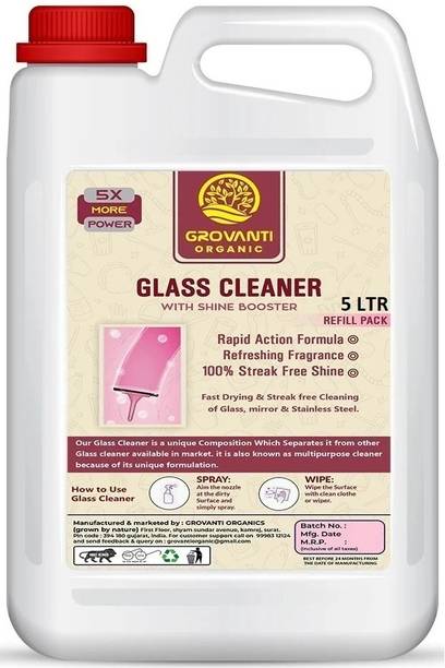 GROVANTI ORGANIC Disinfectant Glass Cleaner Liquid( Blossom Pink ) Concentrate Refill Pack
