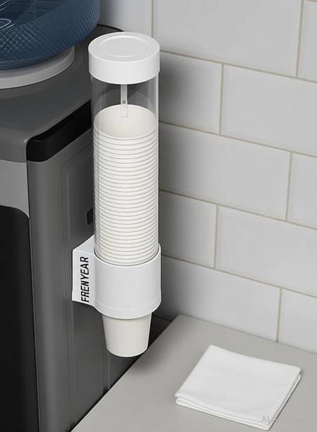 PERPART Paper Cup Dispenser Holder Wall Mounted Plastic Drinking Water Cup Dispenser) Plastic Glass Holder
