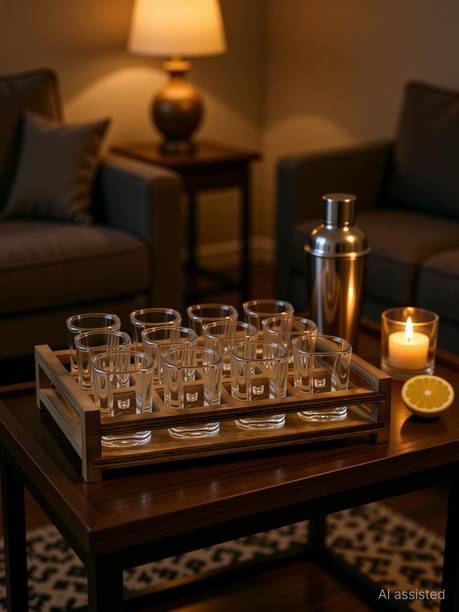 VLKMK (Pack of 12) Shot Glass Set with Heavy Base, 60 ML Square Shot Glasses, pack of 12 Glass Set Shot Glass