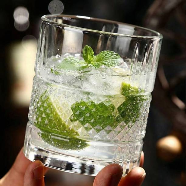 Manraj (Pack of 6) MJ1015 (Diamond with line) Glass Set Water/Juice Glass