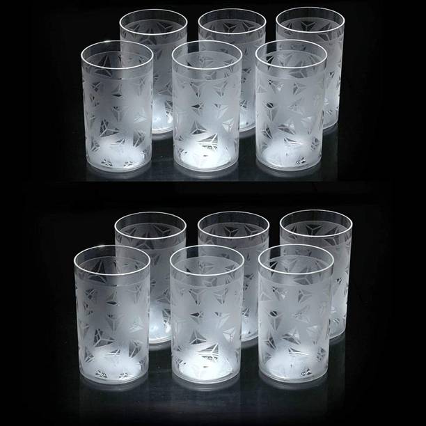 BELLERBIRD (Pack of 12) Diamond Design Drinking Water Glass Glass Set Water/Juice Glass
