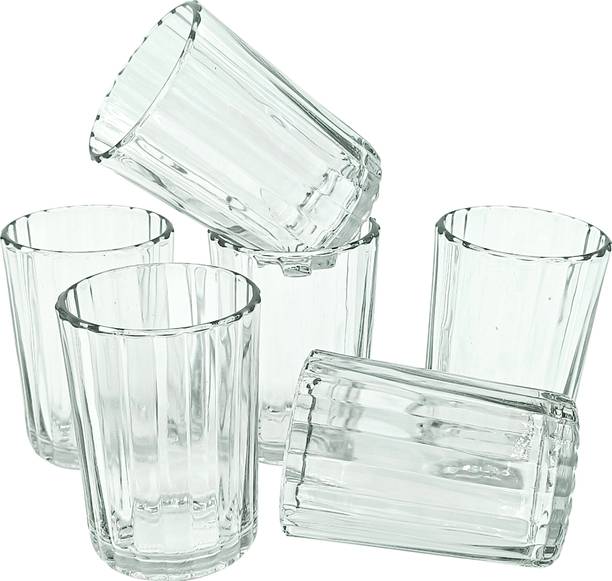 crockware (Pack of 6) Vintage Crystal Glass – Daily Use Glass Water/Juice Glass