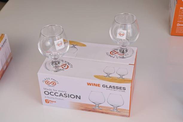 SKWAION (Pack of 6) Glass Set | Elegant Clear Glassware for Red & White Wine Glass Set Cocktail Glass