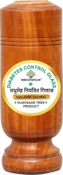 Nirogyaplus Diabetes / Sugar Control Glass 100% Natural Made By Vijaysaar Tree (Pack of 1) Glass Set Water/Juice Glass