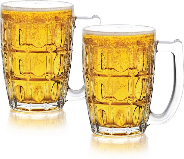 cello (Pack of 2) Executive Mug with Handle | Scratch Resistant & Easy to Clean | Glass Set Beer Glass