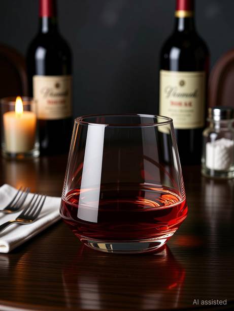 VLKMK (Pack of 6) Crystal Cut Diamond Imported Whiskey Glasses Set (Wine Glasses, 300 ML) Diamond Cut Seamless Transparent Whiskey Glass (pack of 6) Glass Set Whisky Glass