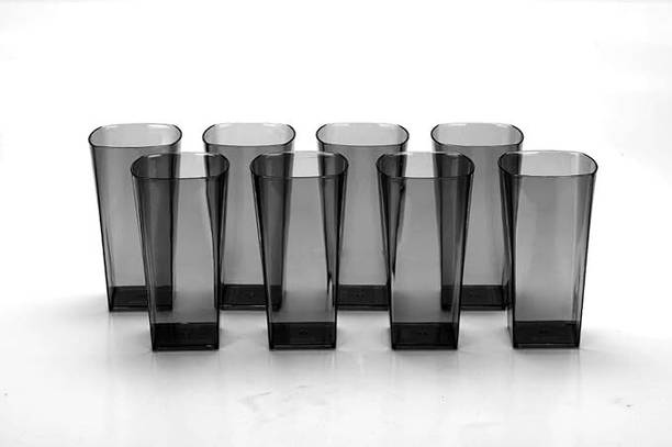 Sorath (Pack of 8) Prizm Black Glass_Pack of 8 Glass Set Water/Juice Glass