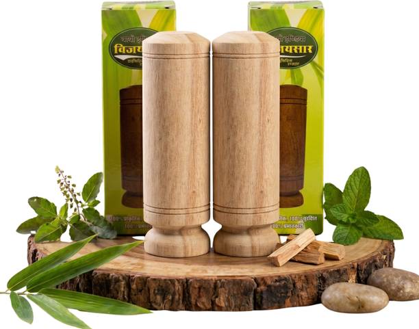 SAVRIA (Pack of 2) Vijaysar Wood Glass for Diabetes | Zero Coating, Zero Sealant Pure Vijaysar Wood Glass Set Water/Juice Glass