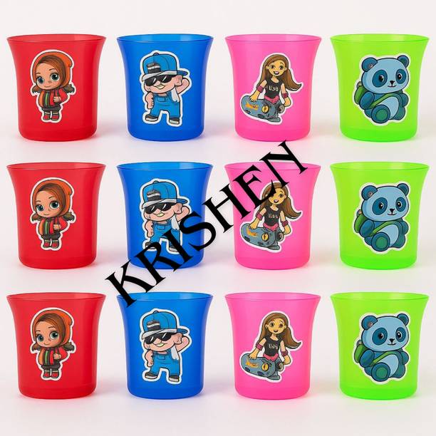 KRISHEN ENTERPRISE (Pack of 12) PRE. PLASTIC GLASS 250 ML Glass Set Water/Juice Glass