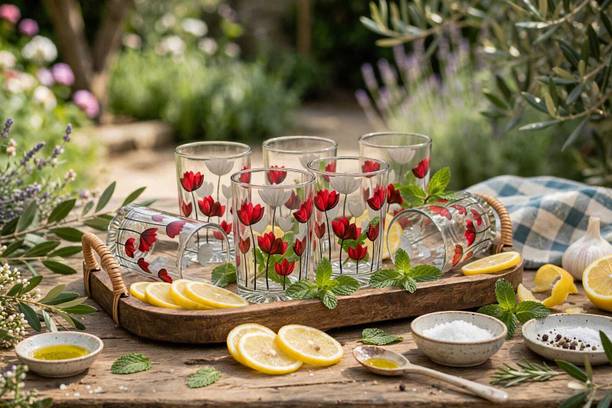 JYOTIXPRESS (Pack of 6) Transparent Drinking Glasses for Water, Juice, Soft Drinks & Daily Use Glass Set Water/Juice Glass