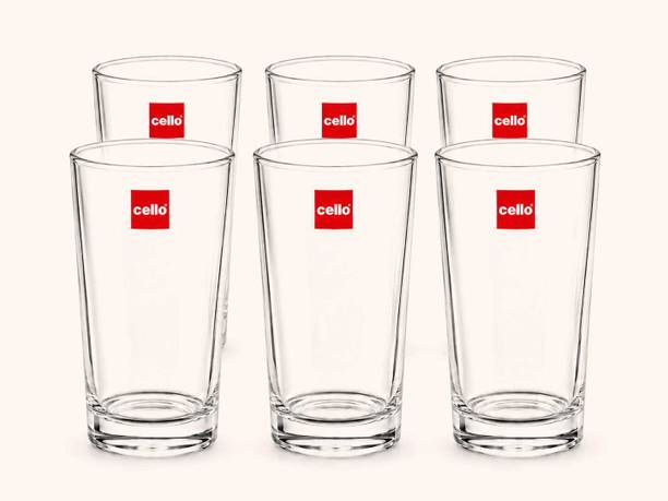 cello (Pack of 6) Siena 285 ml Glass Set, Clear Drinking Glasses, Pack of 6 Glass Set Water/Juice Glass