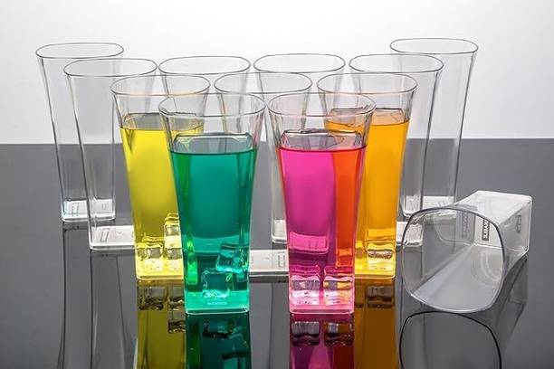 Sorath (Pack of 12) Squarish Clear Glass_Set of 12 Glass Set Water/Juice Glass