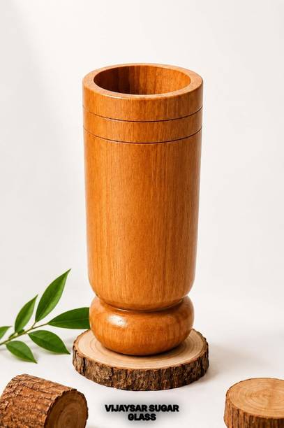 Vijaysar Ayurvedic Wood Tumbler Sugar Glass Classic Series Glass Water/Juice Glass