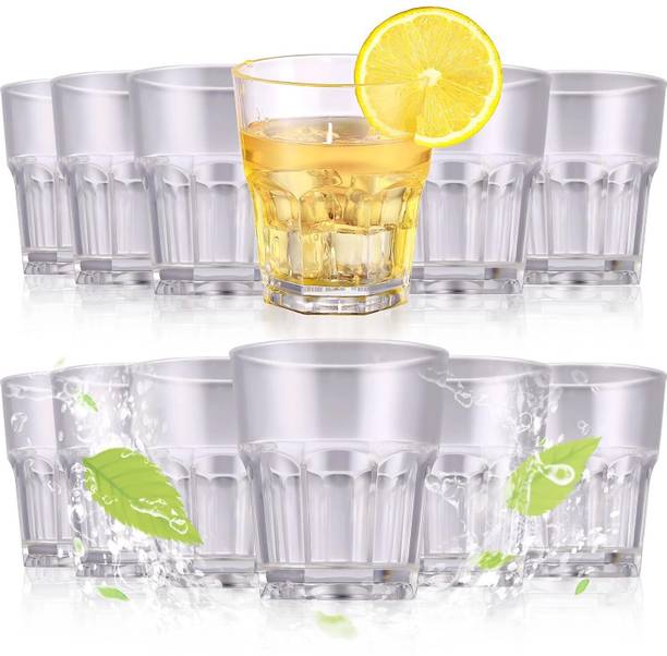 BELLERBIRD (Pack of 12) Cold Drink , Water , Juice ,Beer ,Cocktail ,Hot Beverages Glass Set Water/Juice Glass