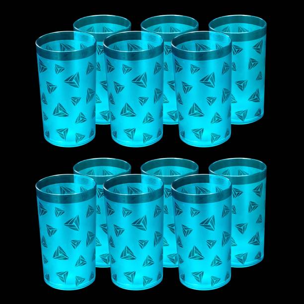 BELLERBIRD (Pack of 12) Premium Quality Unbreakable Diamond Design Drinking Glass Set Water/Juice Glass Glass Set Water/Juice Glass