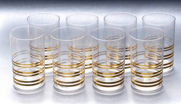 Sorath (Pack of 8) 8 Pcs Plastic Unbreakable Transparent Water/Juice Glass Plastic Glass (300 ml) Glass Set Water/Juice Glass