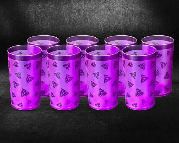 बेलरबर्ड Premium quality prisam with diamond design Unbreakable Stylish Glass Set ग्लास सेट