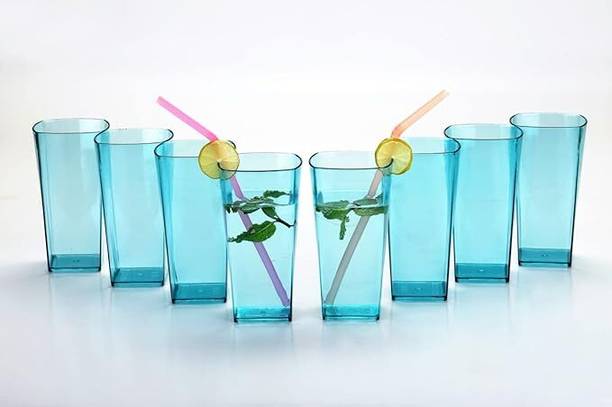 Sorath (Pack of 8) Prizm Blue Glass_Pack of 8 Glass Set Water/Juice Glass