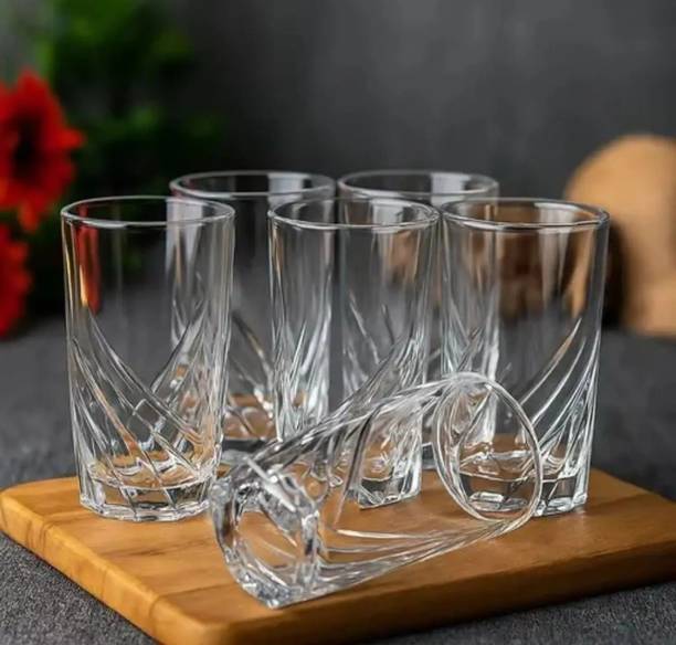 GLAZECRAFTS (Pack of 6) GC_Black B - Glass 150ml PK 06 Glass Set Water/Juice Glass