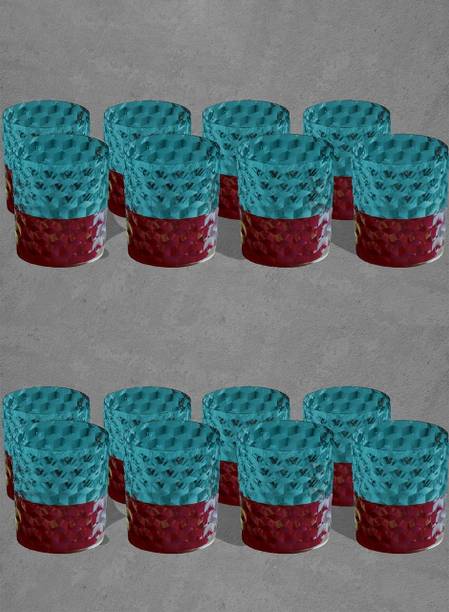 Sentricus (Pack of 16) PLASTIC WATER JUICE GLASS BLUE 16 Glass Set Water/Juice Glass