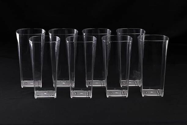 Sorath (Pack of 8) Prizm White Glass_Pack of 8 Glass Set Water/Juice Glass