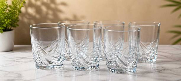 JYOTIXPRESS (Pack of 6) Premium Crystal Glass Juice Tumbler Glass Water/Juice Glass
