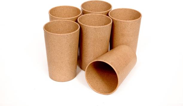 Pacing Grass (Pack of 6) bamboo biocomposite|Water &Juice Glass Set of 6|300ml|IWater,Juice,Cold Drinks| Glass Set Water/Juice Glass