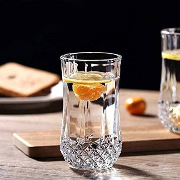 BHIMNATH TRADING (Pack of 6) Glassware Water/Juice Glass - 6 Pieces, Transparent, 230 ml Glass Set Water/Juice Glass